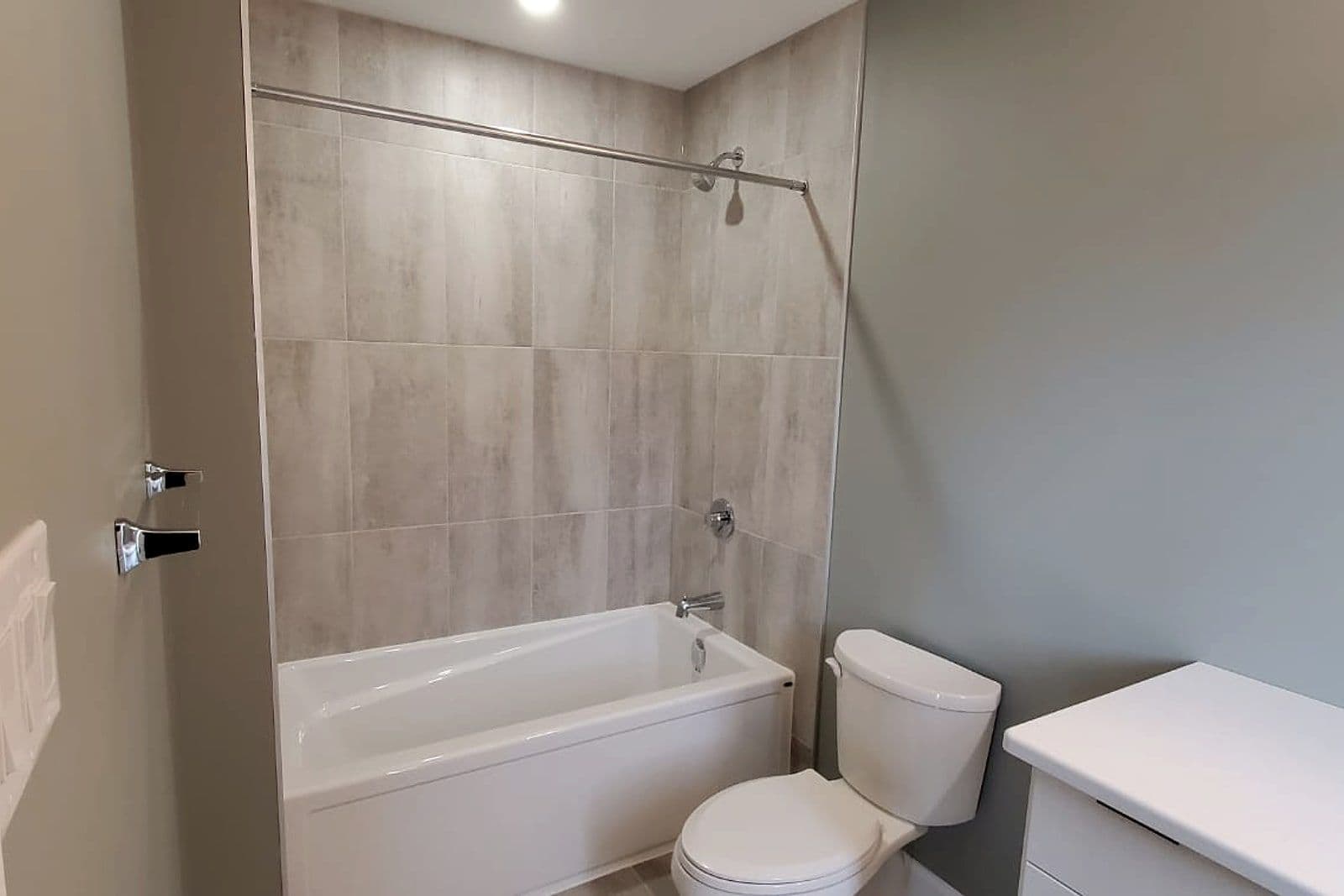 Bathroom with a tub-shower combination